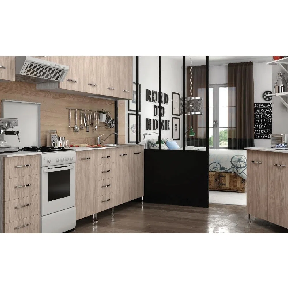 REDÒKASA Sottolavello per cucina componibile da 120 cm con tre ante, realizzata in legno 100% MADE IN ITALY (Con Lavello Vasche a Destra, Olmo)