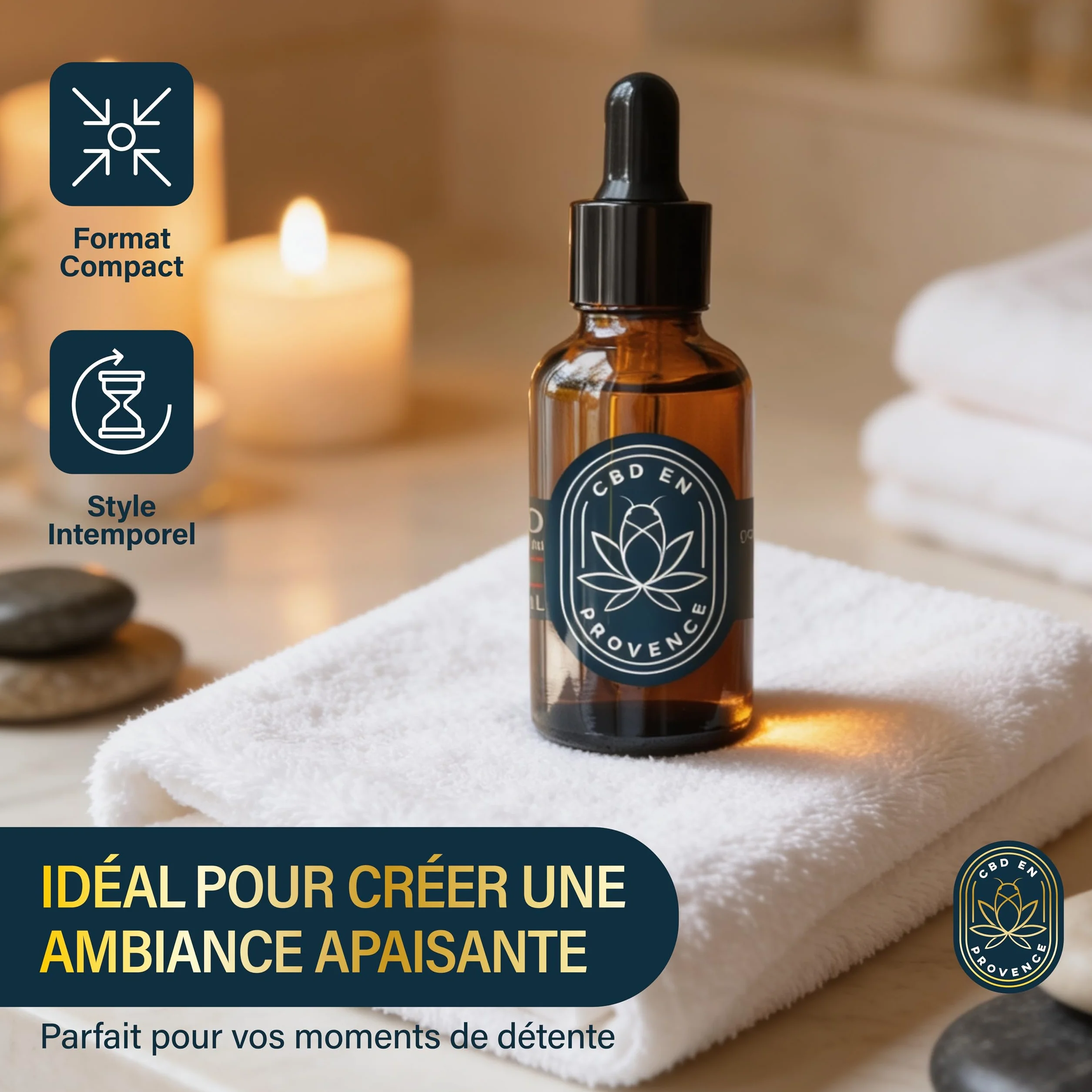 Olio Premium 20% pressato a freddo | Formula naturale | Made in France | Coltivato in Provenza | 10ml (20%) (natura)