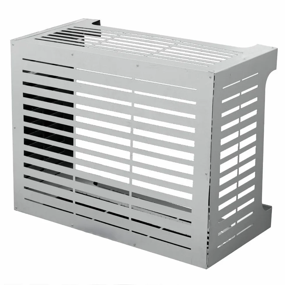 DIVINA HOME Copricondizionatore copertura per climatizzatore LINEAR M Bianco in alluminio L86 x P44 x H68 cm