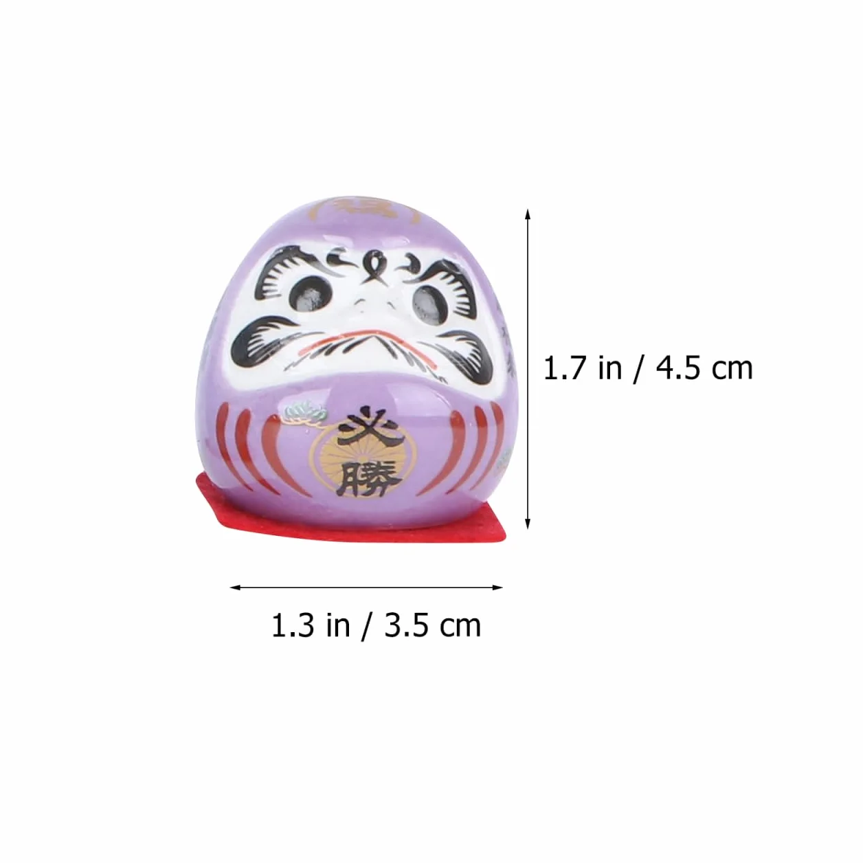 PRETYZOOM Set di 5 Bambole Darum Giapponesi in Ceramica - Soprammobili Tradizionali Miniatura per Decorazione Casa