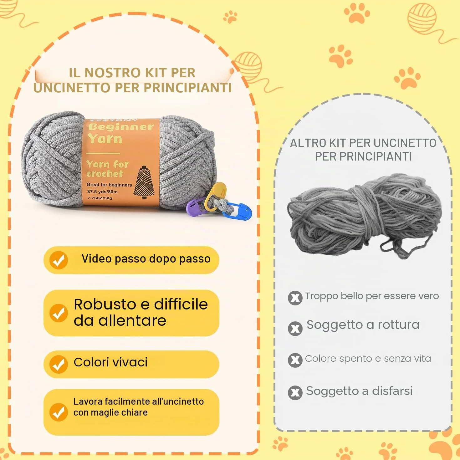 Kit Uncinetto Principianti TranquilHome Three Little Kittens Adulti Imparare Uncinetto Include Video Tutorial Italiano Amigurumi