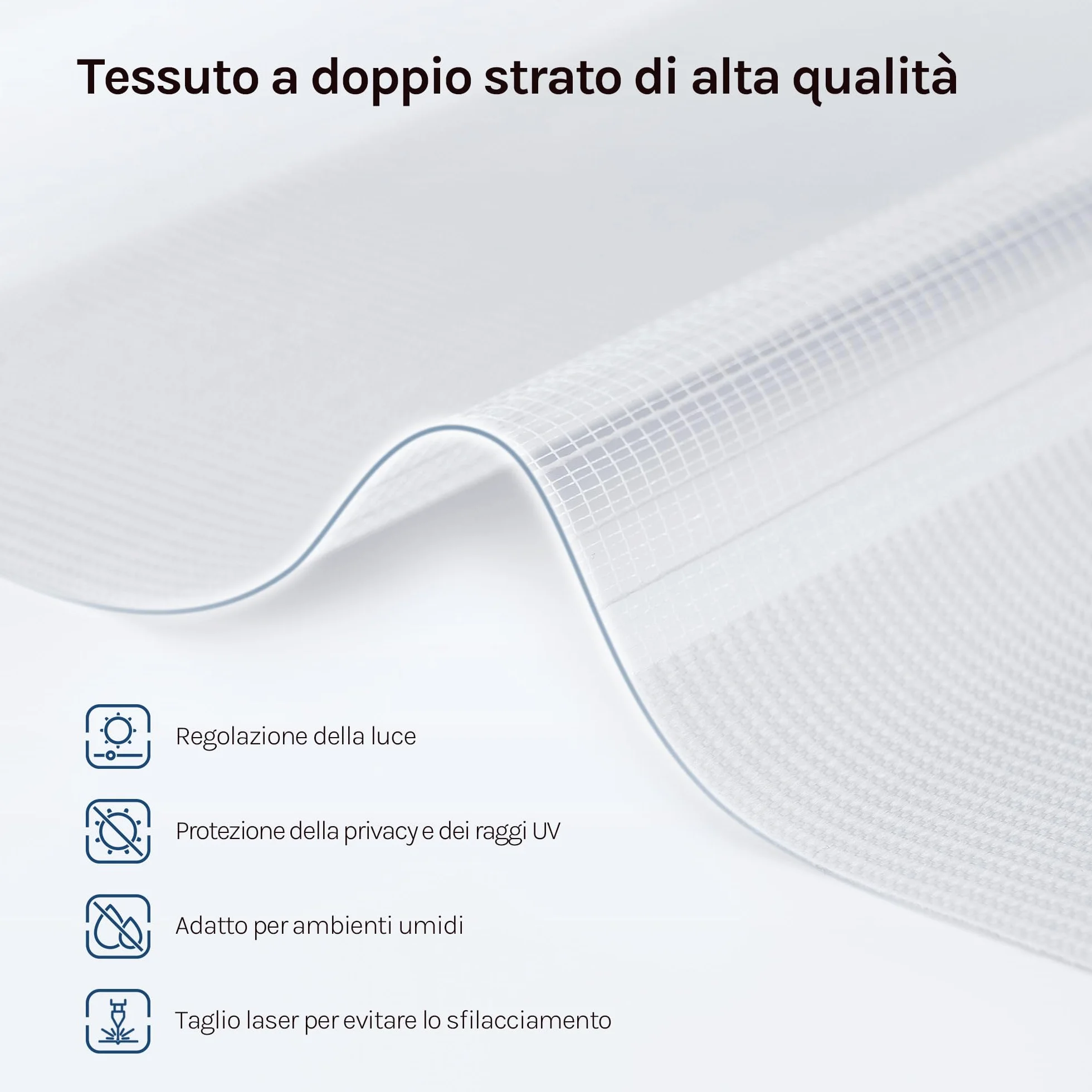 WOLTU Tenda a Rullo Doppio Strato Giorno e Notte, Oscurante, 75x220 cm, Bianco