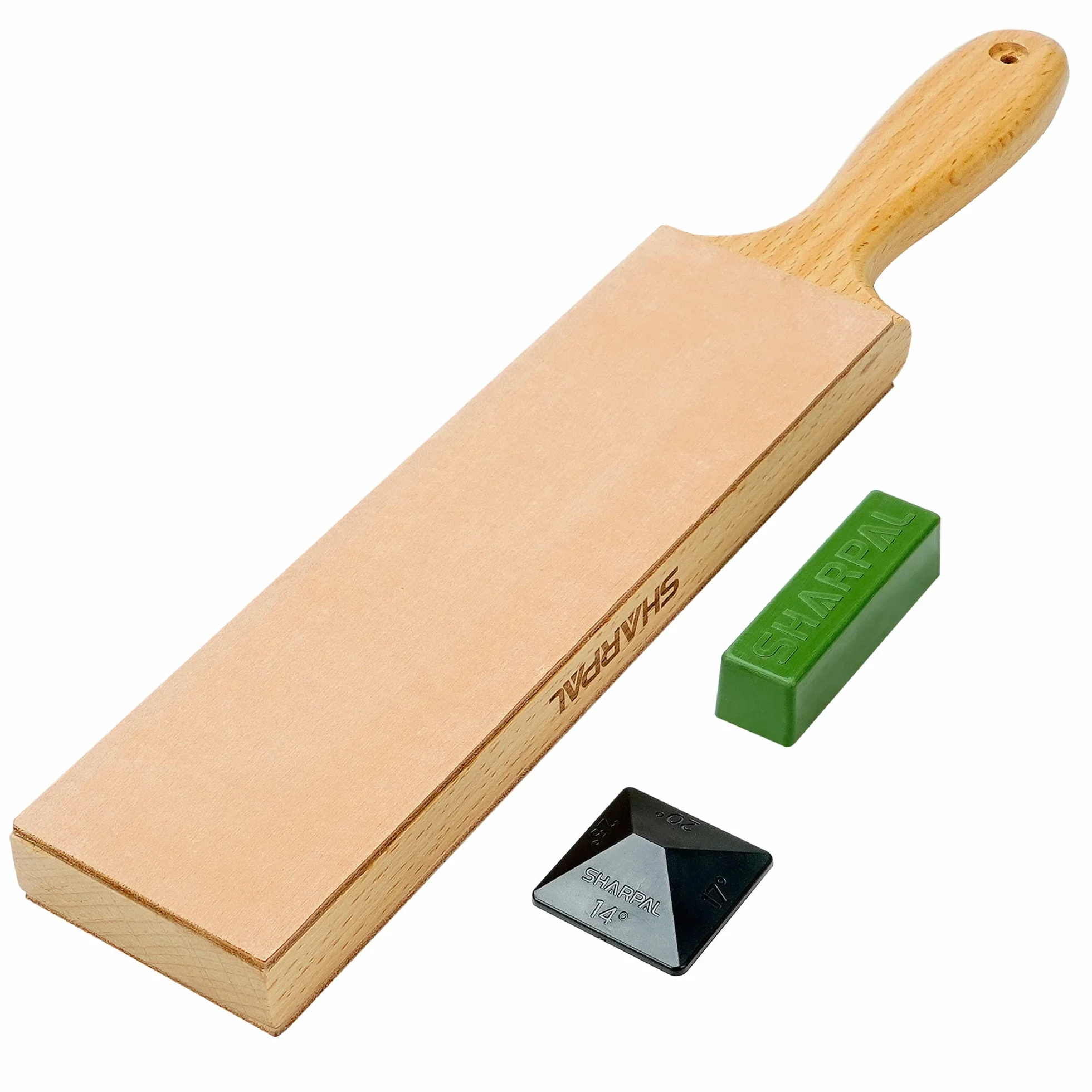 SHARPAL 205H Kit coramella pelle doppia faccia 330x60 mm pasta lucidante 53 g guida angolazione affilare coltelli