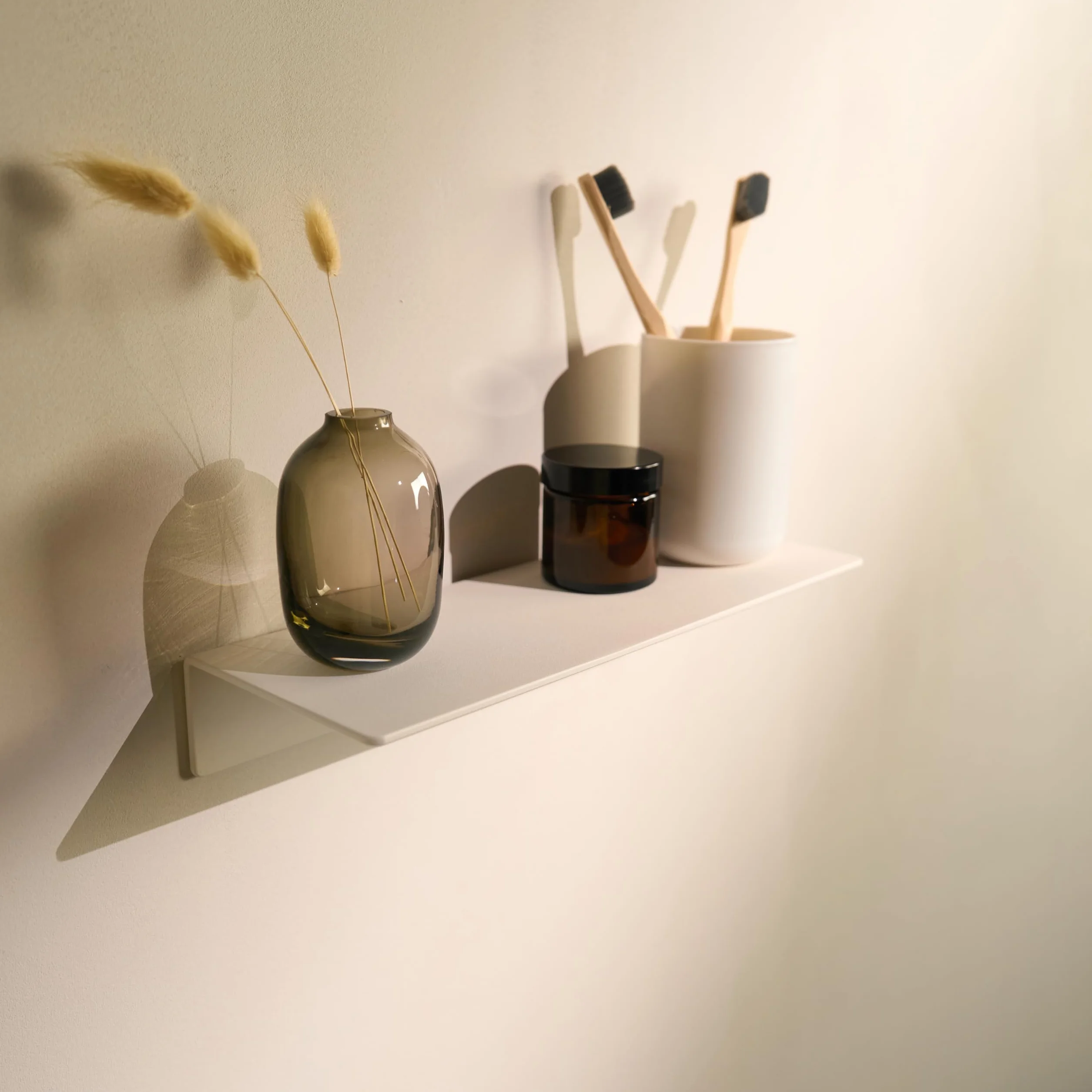 Design Amburgo Mensola da bagno Ripiano senza forare Bianco satinato 30 cm