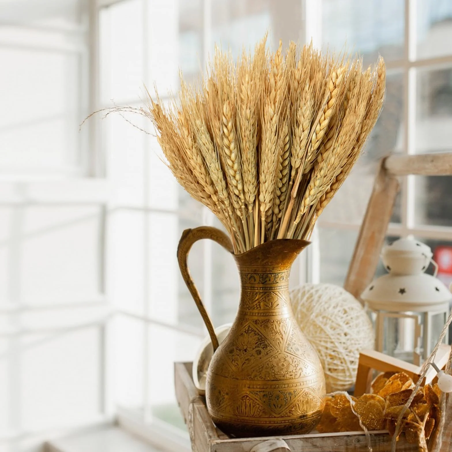 300 Pezzi Spighe di Grano Decorative Fiori Secchi per Decorazione Casa Matrimonio
