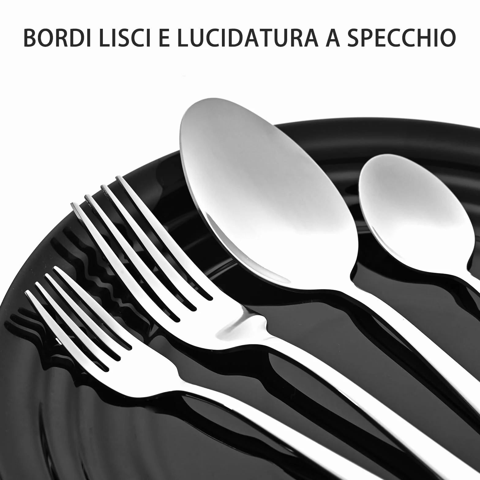 Set Posate Acciaio Inox 36 Pezzi per 6 Persone - Servizio Posate Completo con Coltelli, Forchette, Cucchiai, Lavabile in Lavastoviglie