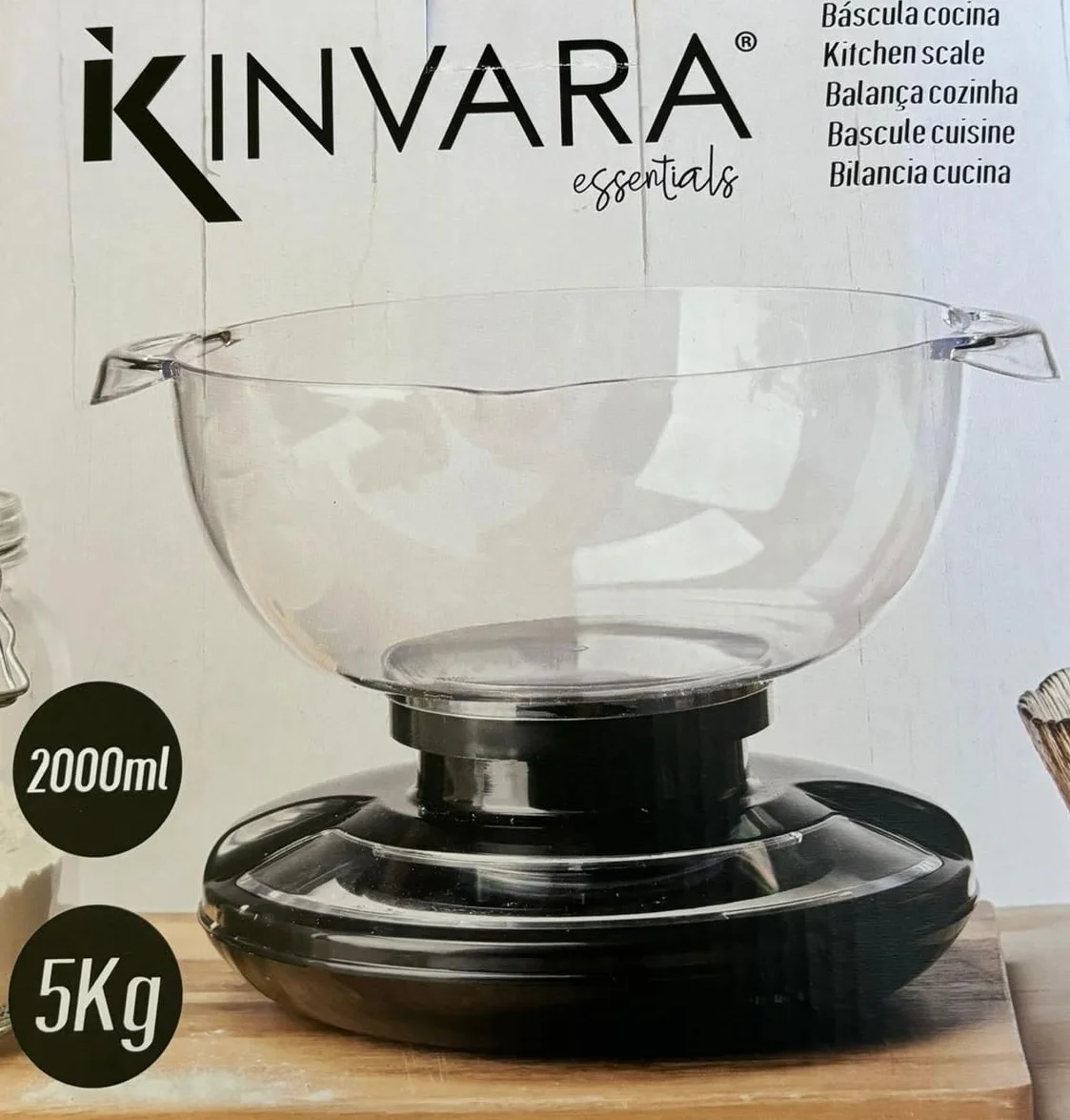 Bilancia da Cucina Meccanica Analogica 5kg con Contenitore Misuratore 2L