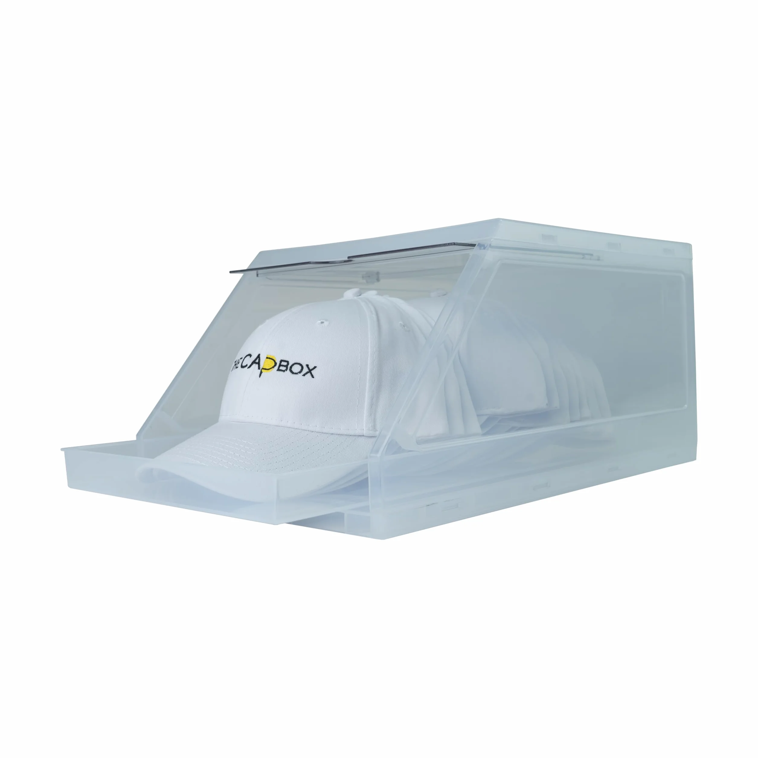 The CapBox 2.0 Organizzatore per Cappello da Baseball Vassoio Scorrevole Impilabile Confezione da 2 Trasparente
