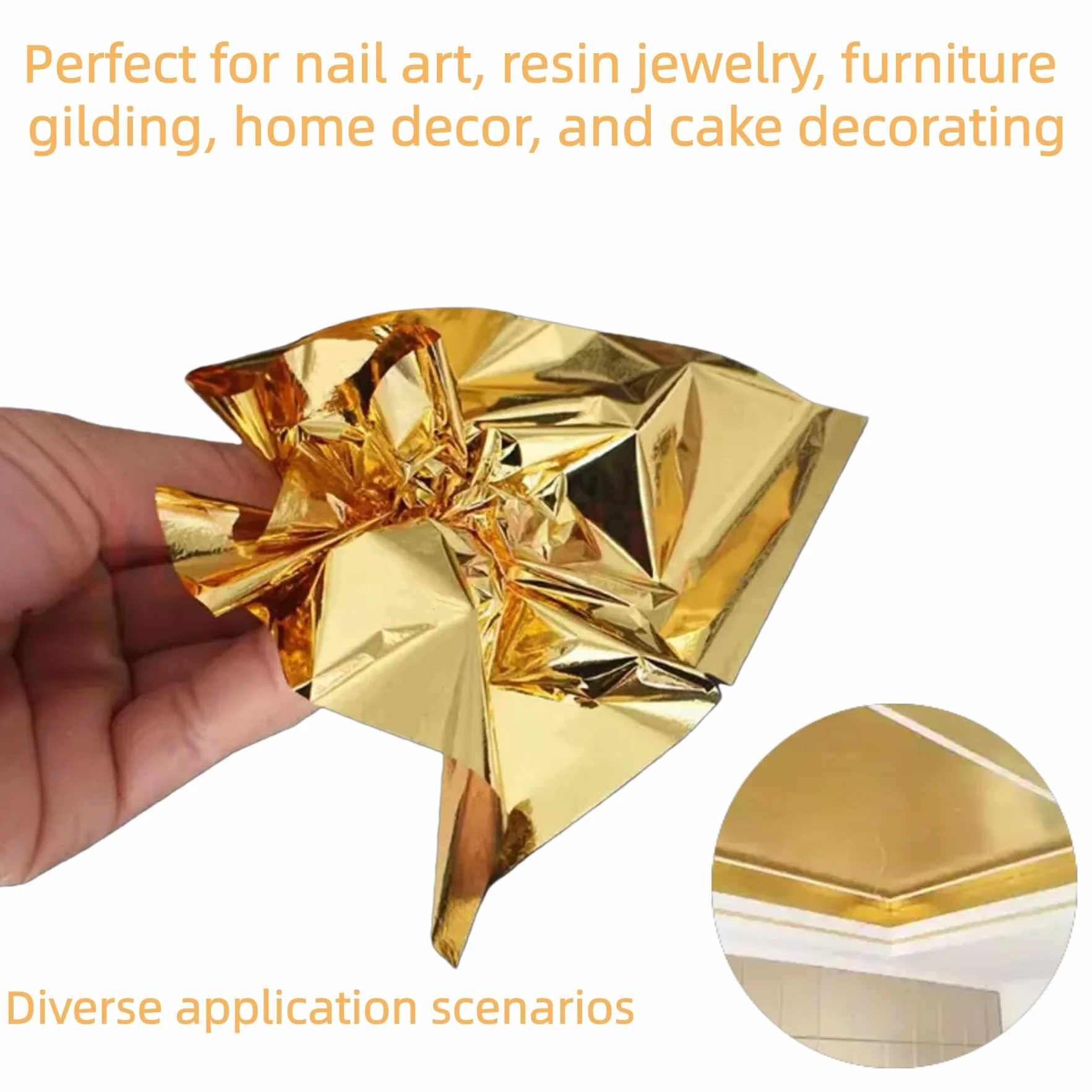 Foglia Oro 24K Vero 8.5x8 cm 100 Pezzi con Pinzette per Decorazione Torte