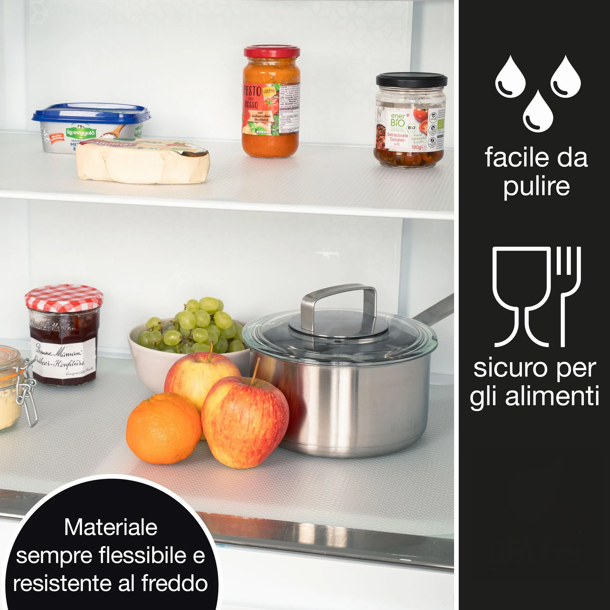 Moritz & Moritz 4x Rivestimento Cassetti Cucina 50x150 cm Tappetino antiscivolo - Incl. 20 adesivi