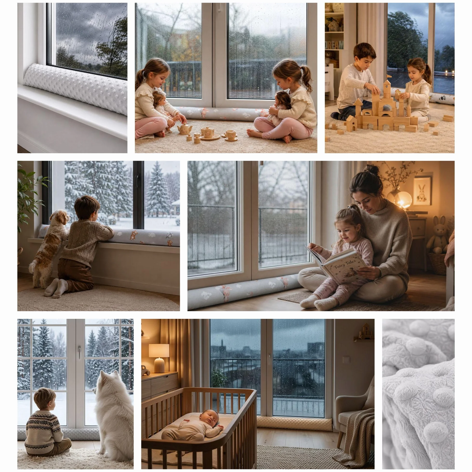 Paraspifferi porta isolante 150 cm - Salsicciotto sottoporta e finestra antivento decorativo Ideale per ingresso casa finestre e cuscino per cameretta bambini Oeko-Tex Beige