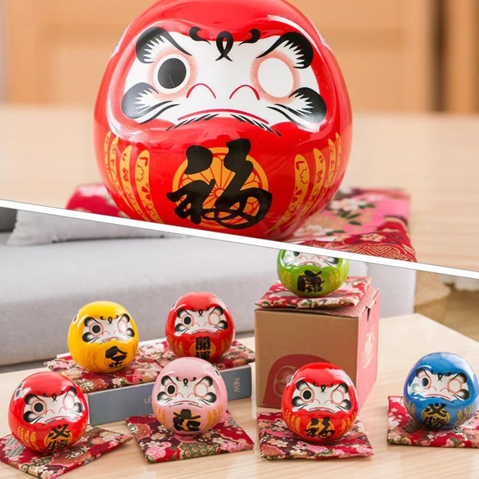 PRETYZOOM Ceramiczna Japońska Daruma Statua Fortuny Figurka Porcelanowa Miniatura