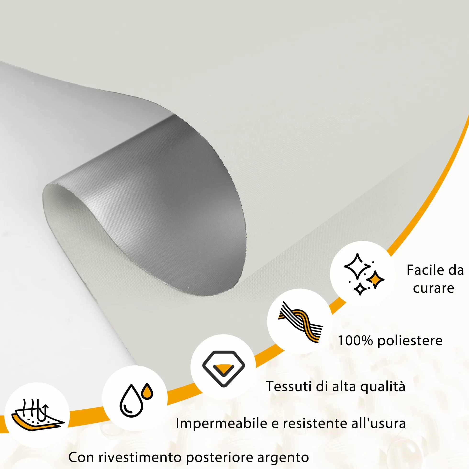 HOMEDEMO Tenda a rullo oscurante 40x230cm Bianco Crema per interni senza foratura