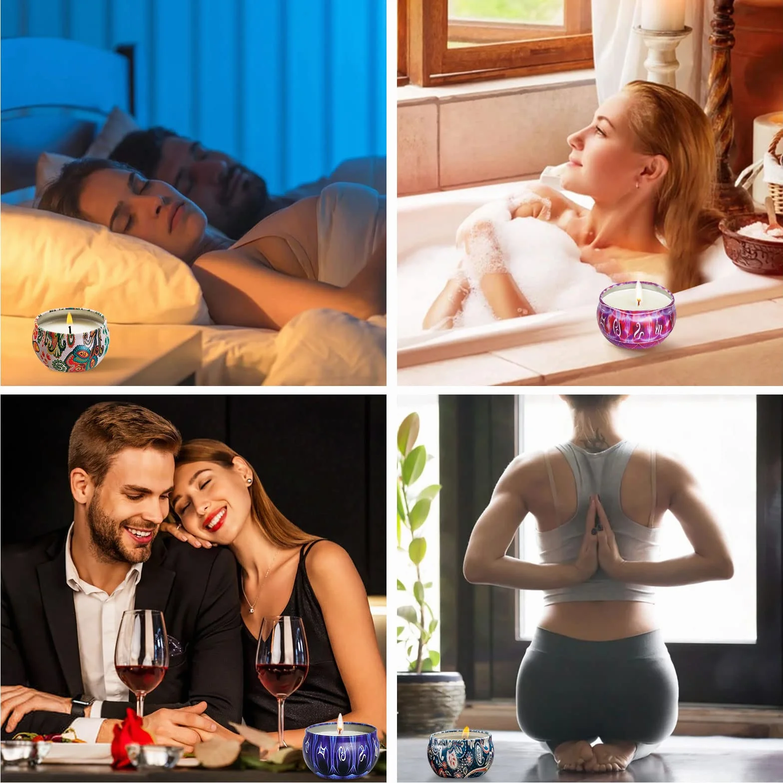 Zestaw do produkcji świec z wosku sojowego DIY, 4 pakiety wosku, 8 foremek, 80 knotów, 1 łyżka