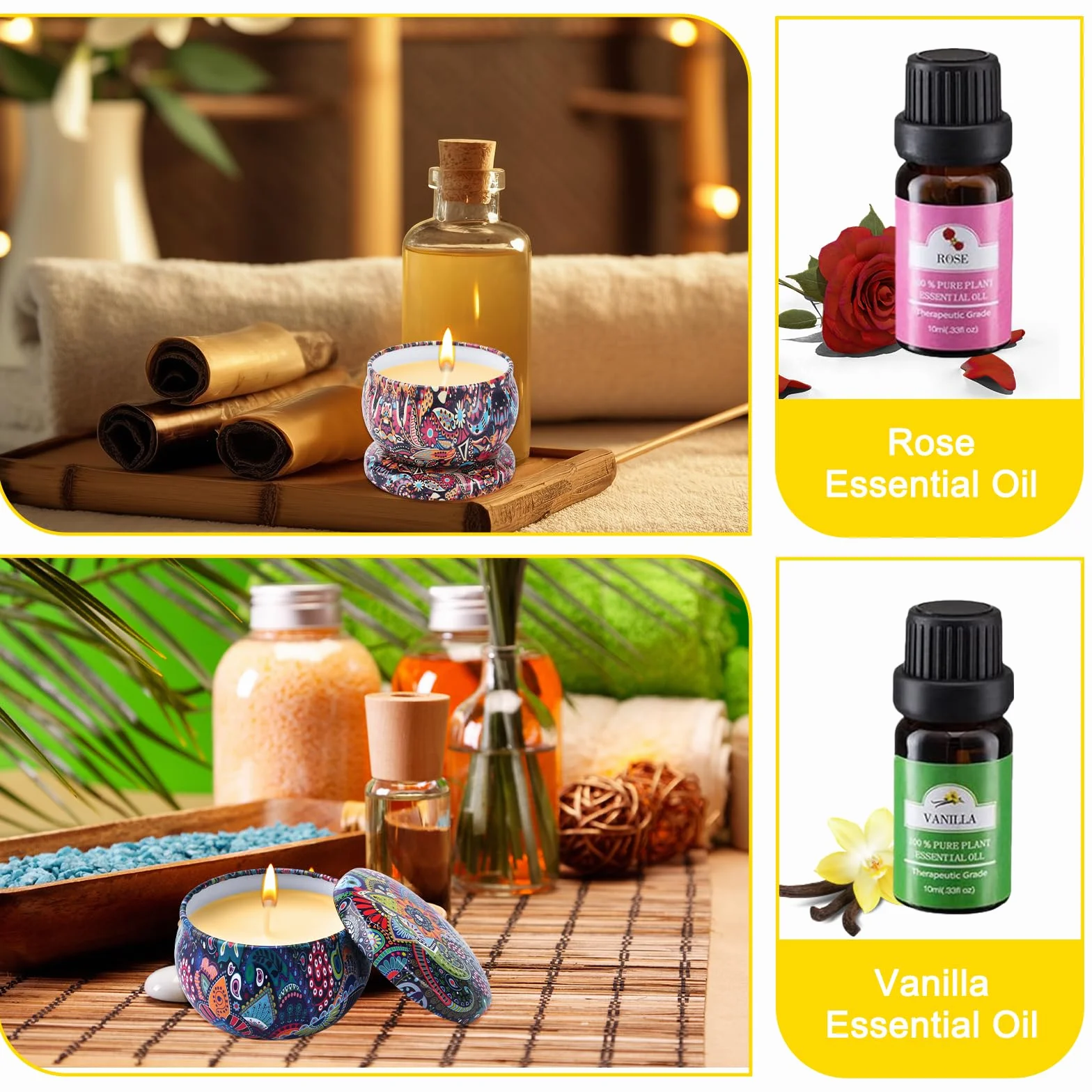 UCAMP Kit per Realizzare Candele Fai da Te per Principianti con Lattine e Stoppini