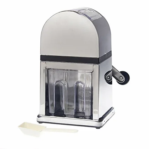 KATSU Tritaghiaccio Manuale con Vaschetta del Ghiaccio e Paletta per Cocktail e Frullati, Acciaio Inossidabile 769008