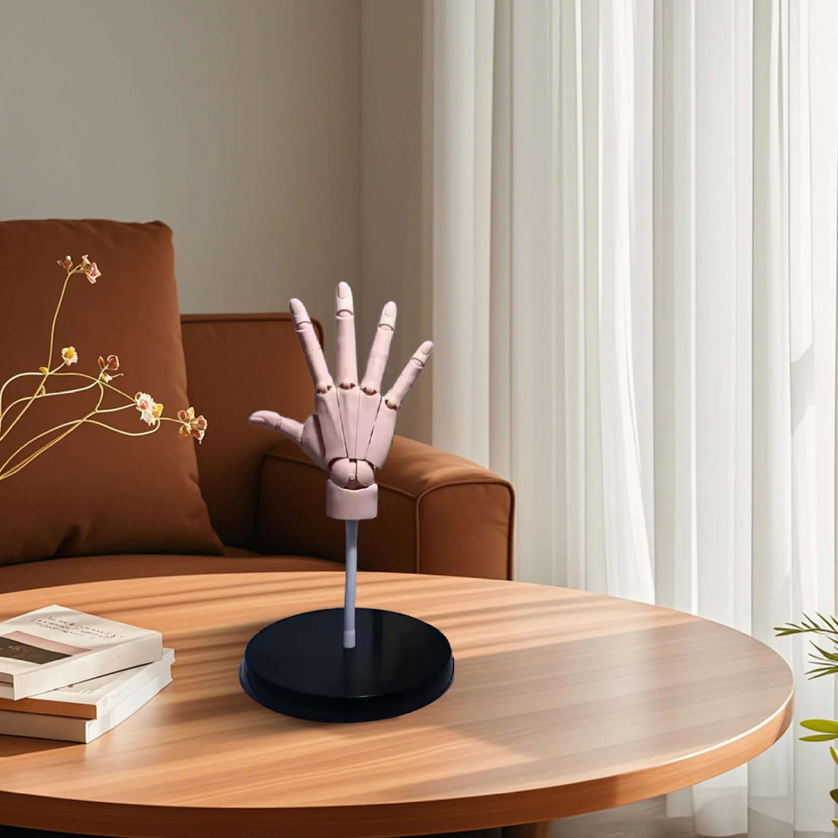 Modello di mano flessibile articolata in PVC con giunto e base mobile per disegno e pittura