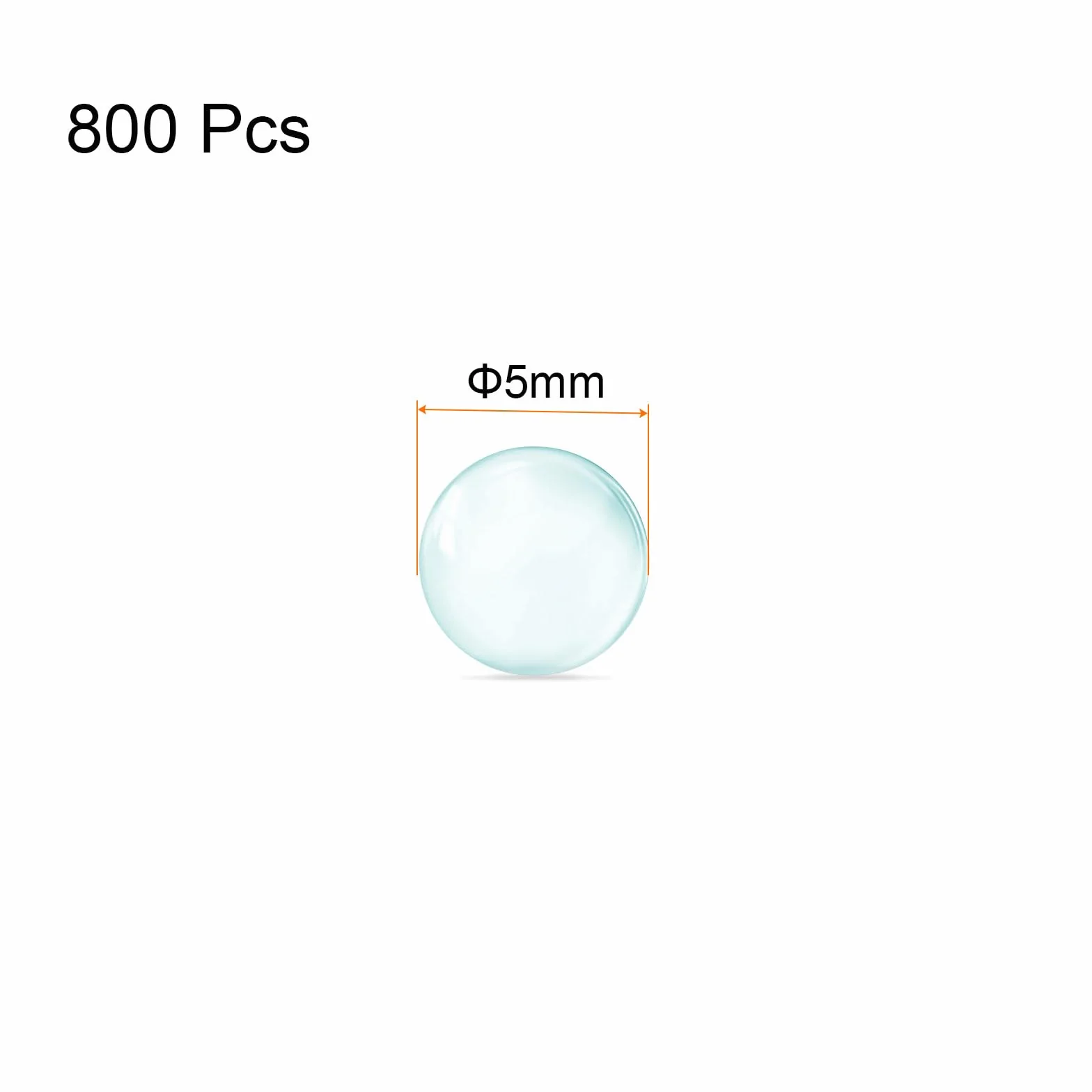 QUARKZMAN 800pz Vetro Sfera Bollente Pietre 5mm Soda Lime Vetro Perle per Bottiglia Scuotere Mischiare, Trasparente