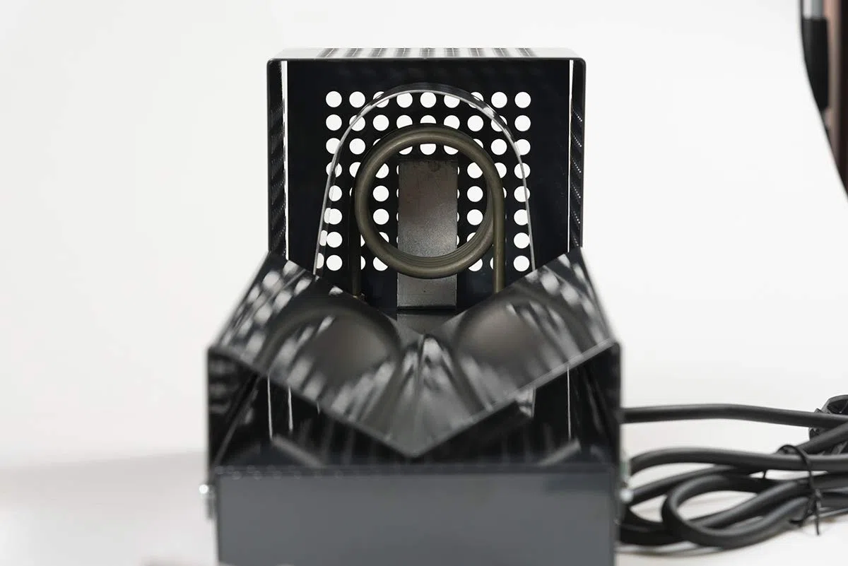 Termocapsulatrice verniciata antracite/nero per capsule termoretraibili nelle bottiglie di vetro per vino e olio