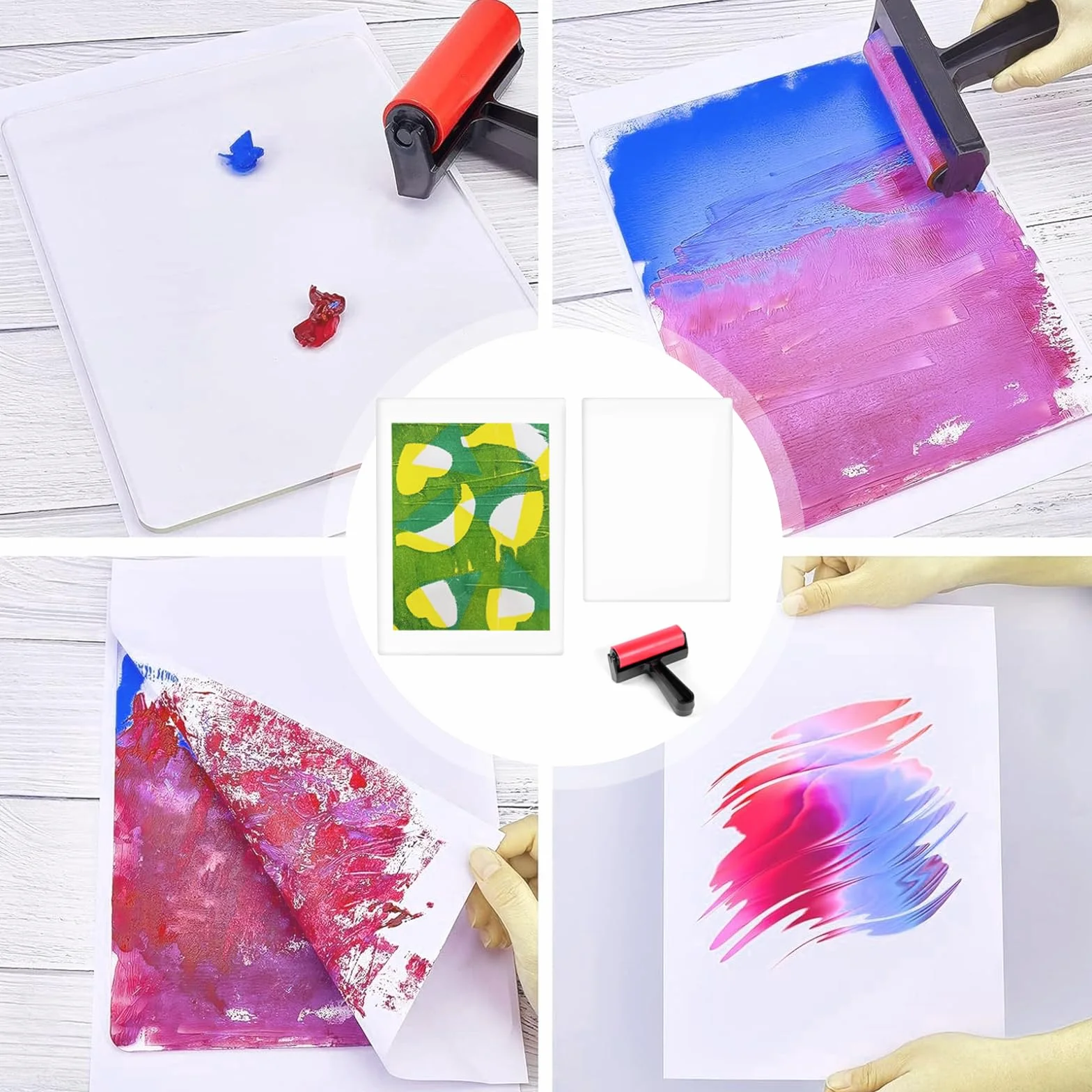 Lastra Per Stampa In Gel 5x7 8x10 Pollici Impermeabile A4 A5 Riutilizzabile Con Pennello A Rullo