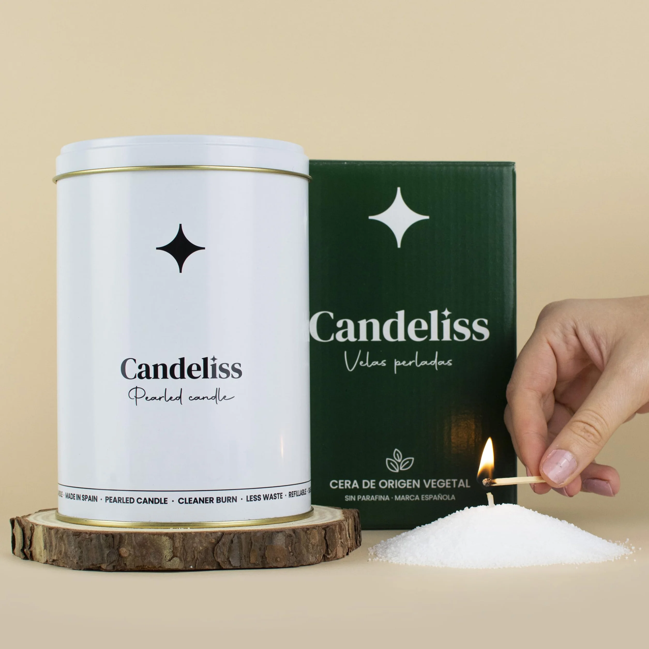 CANDELISS Kit per Candela di Sabbia 0,5kg Granelli di Cera Sabbia per Candele Perle Decorative