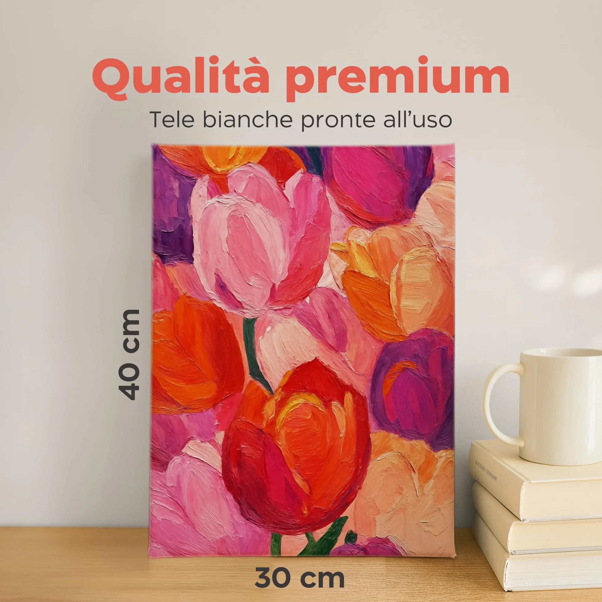Zenacolor Tela per Dipingere 30x40cm Set da 10 280g/m² 100% Cotone Pittura Acrilica Olio Tempera