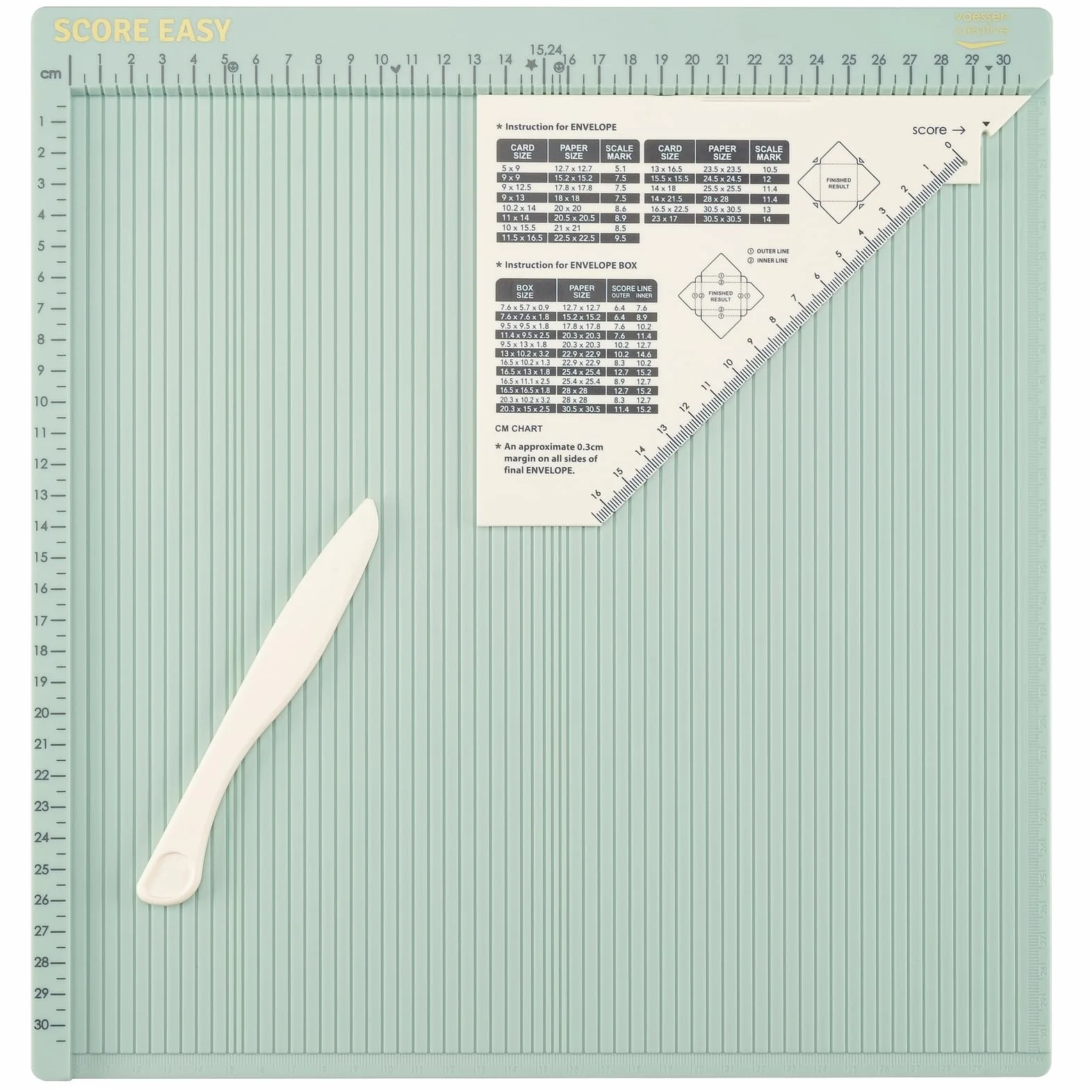 Vaessen Creative Set Creativo - Cordonatura Manuale Score Easy 30,5 x 30,5 cm e Perforatore Angoli 2 in 1 – Ideale per Biglietti Fai da Te, Journaling e Buste - Accessori Scrapbooking