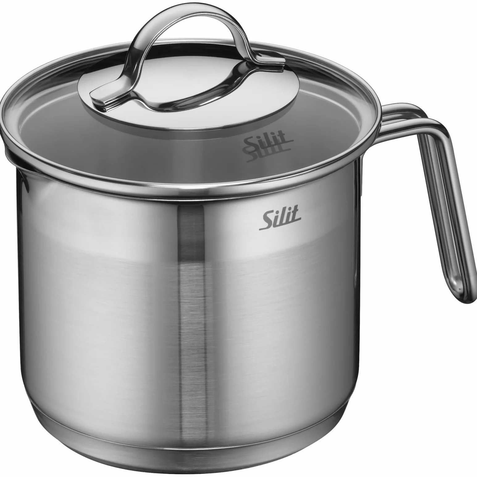 Silit pentolino per Latte Ø 14 cm ca. Coperchio in Vetro e Acciaio Inox Lucido, Adatto per induzione, Lavabile in lavastoviglie