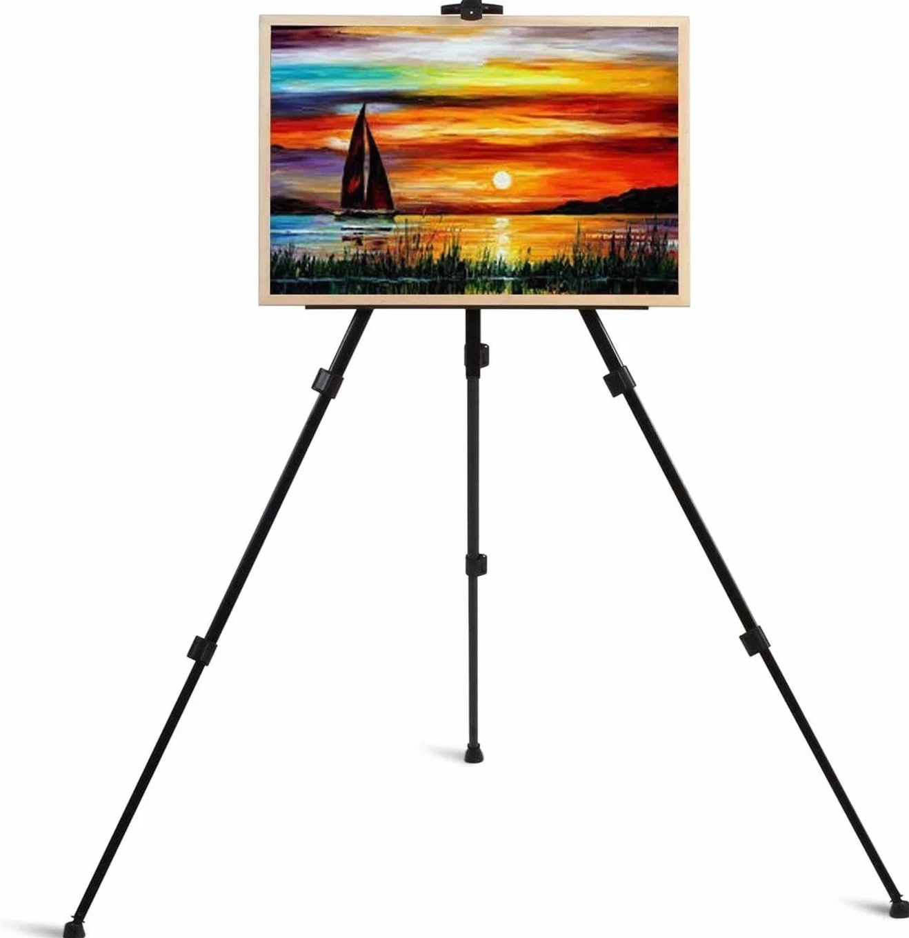TEKSHOPPING Cavalletto Treppiede Portatile per Pittura Tela, Nero