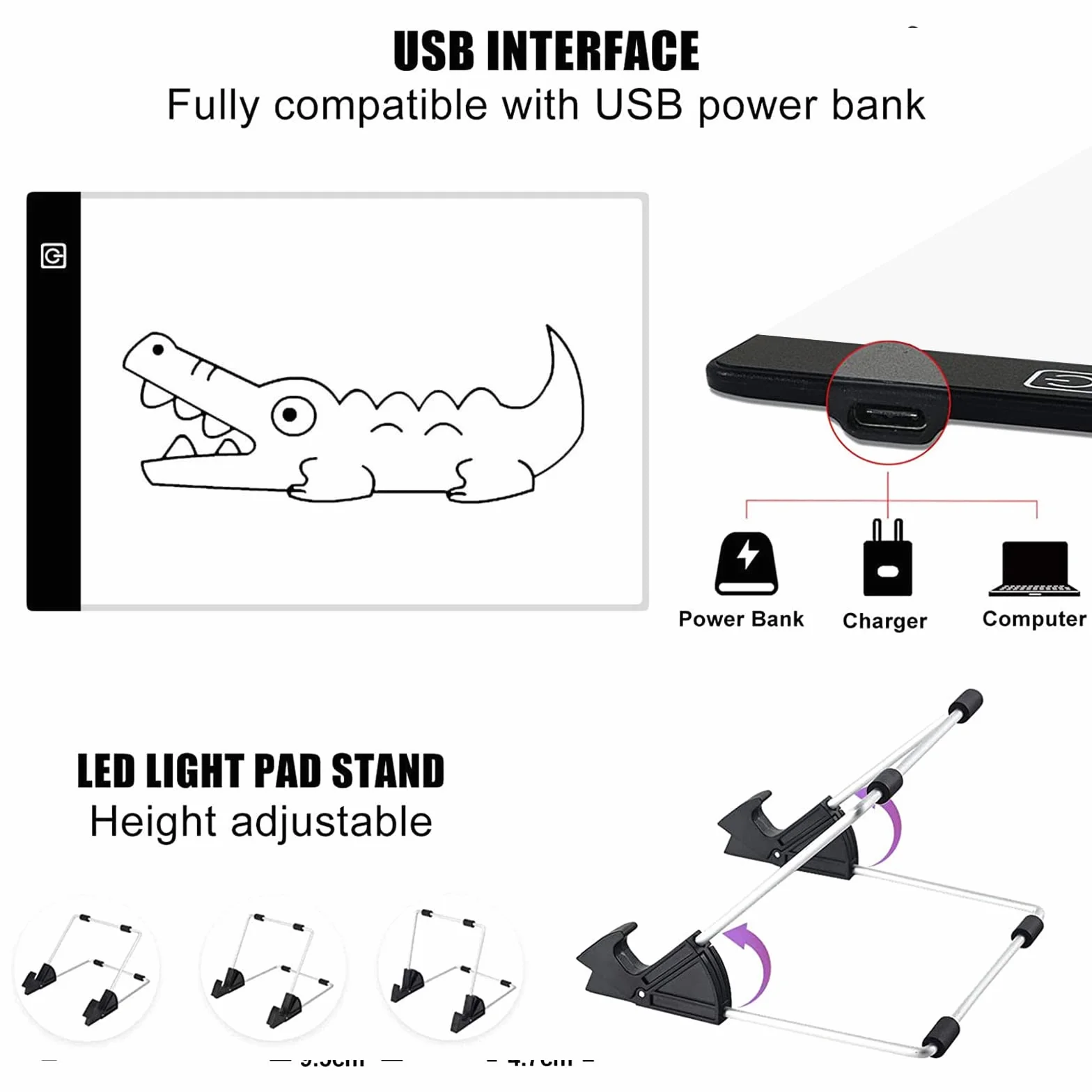 JOYBOY A4 LED Light Pad Tavoletta Luminosa per Diamond Painting, Tracing, Disegno, Artisti