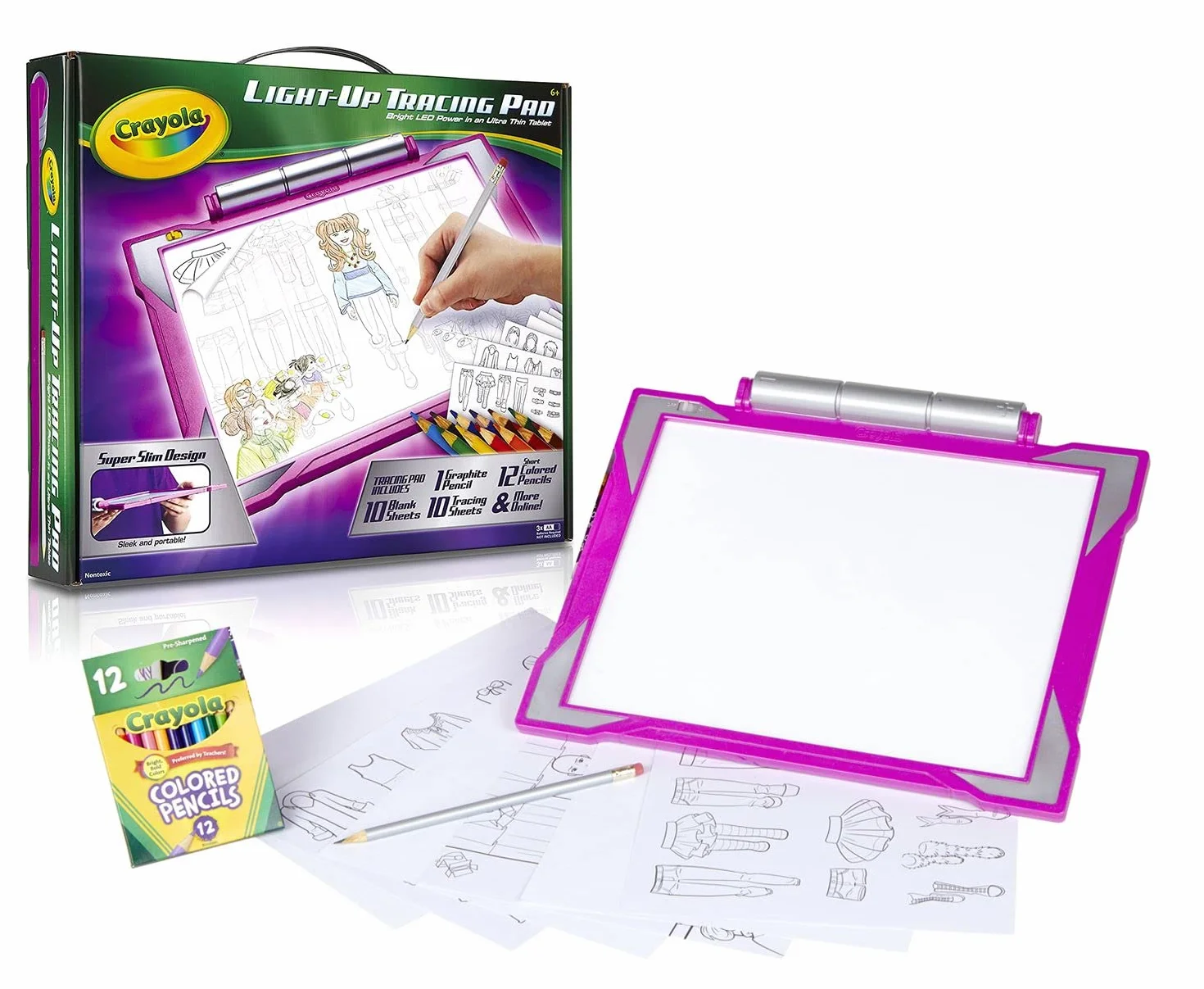 Crayola Lavagna Luminosa per Disegnare, Tavoletta Grafica Portatile, Più di 100 Immagini, Gioco Educativo 6+