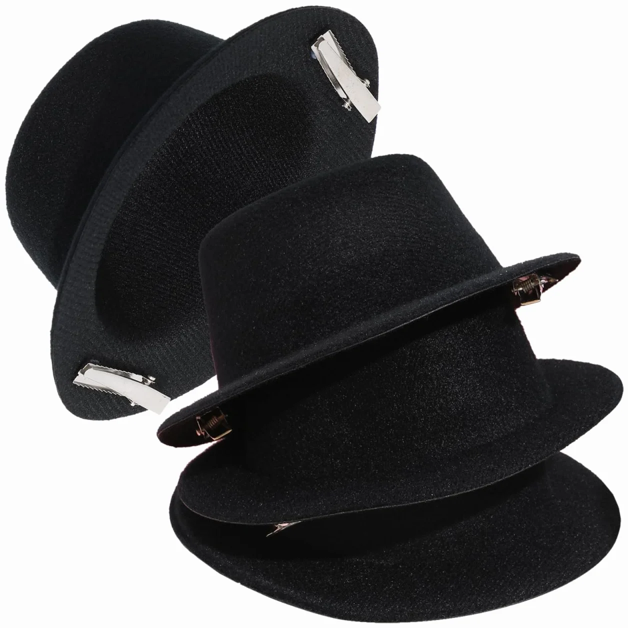 UPKOCH Set di 4 Mini Cappelli a Cilindro Neri per Artigianato Bambole Decorazioni