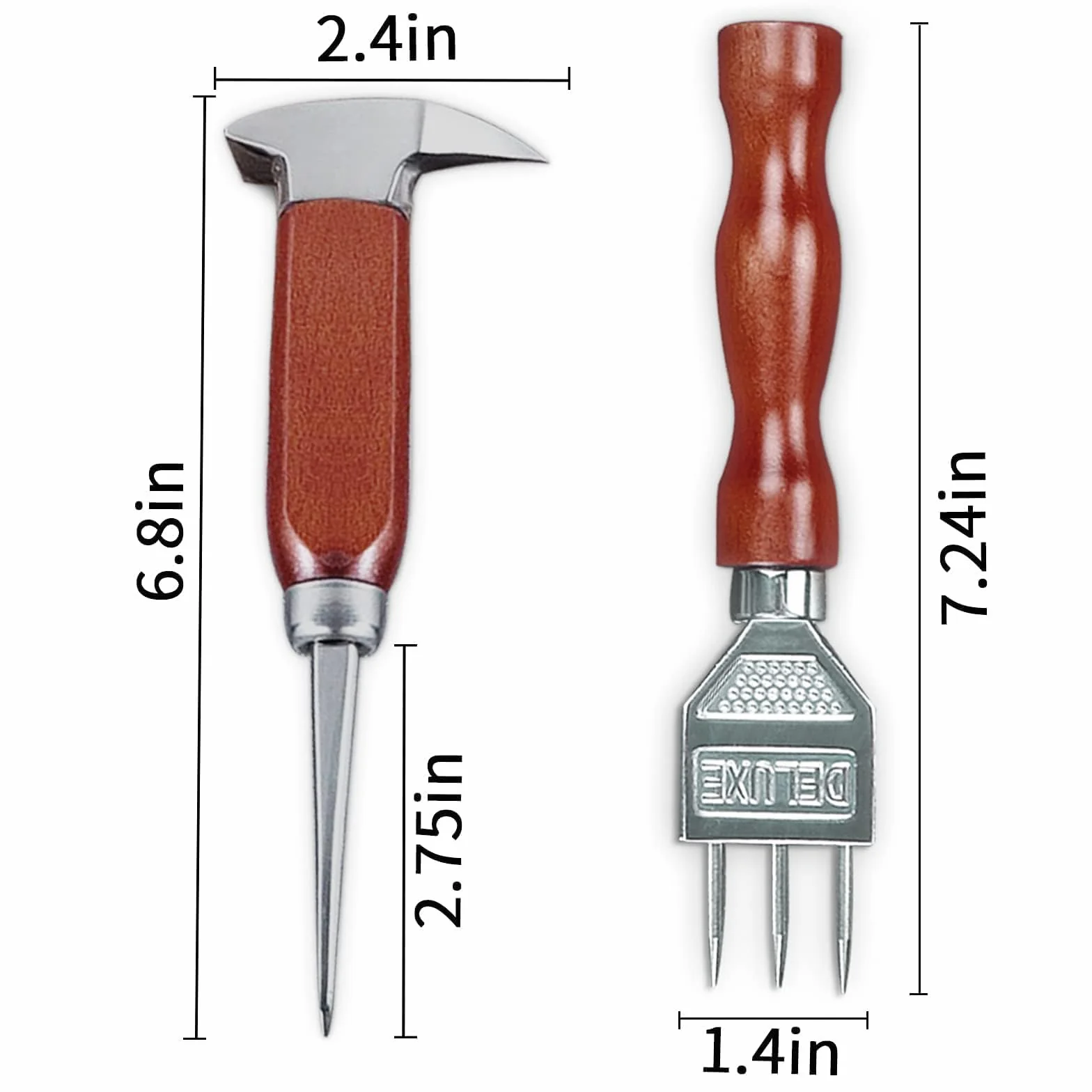 Ice Pick Set di 2 con Manico in Legno, Cippatrice per Il Ghiaccio 304 in Acciaio Inox,Tritaghiaccio,Scalpello per Ghiaccio, Ghiaccio Tritato, di sicurezza per bar da cucina