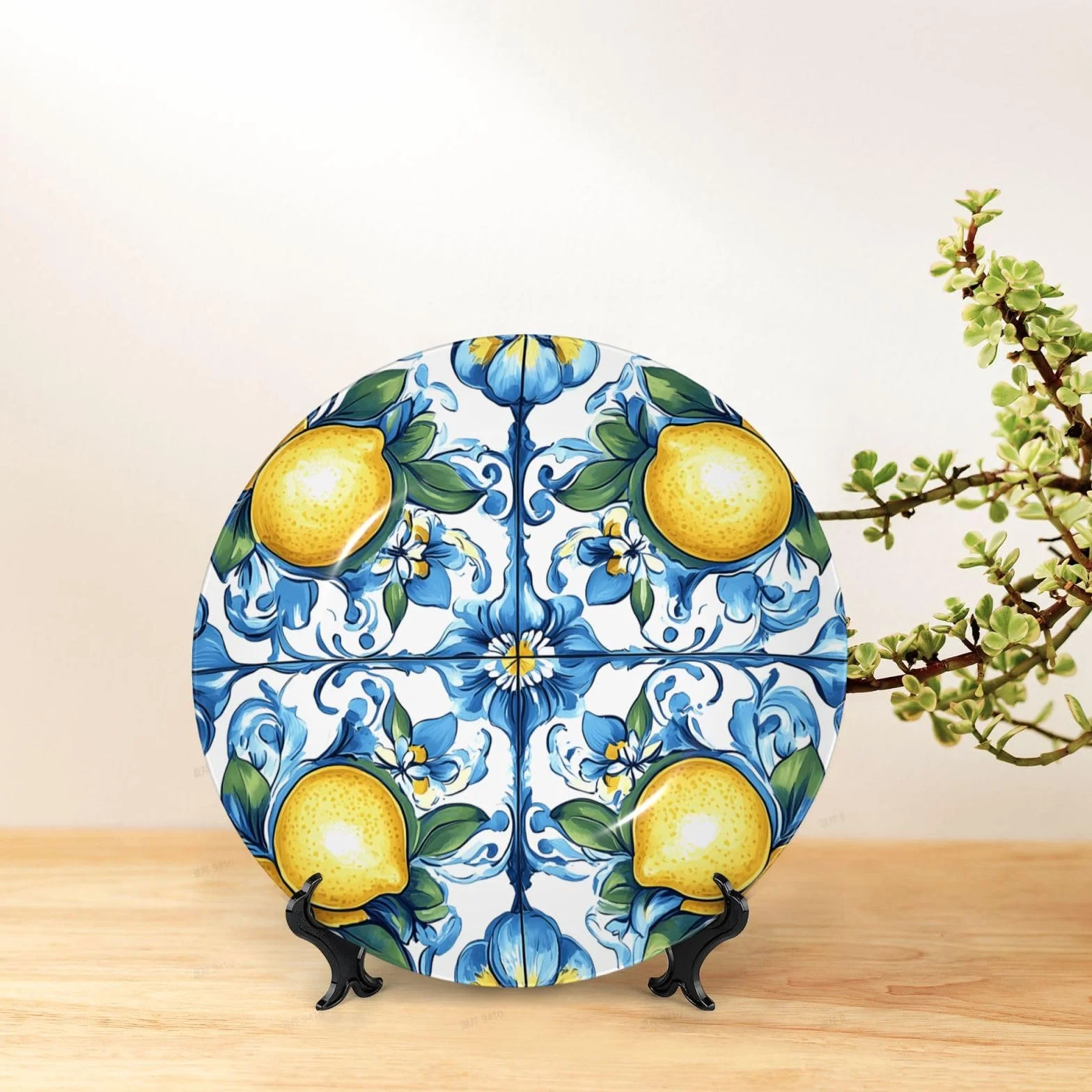 Bone China Piatto decorativo porcellana 20,3 cm 25,4 cm con supporto gancio ornamento parete tavolo