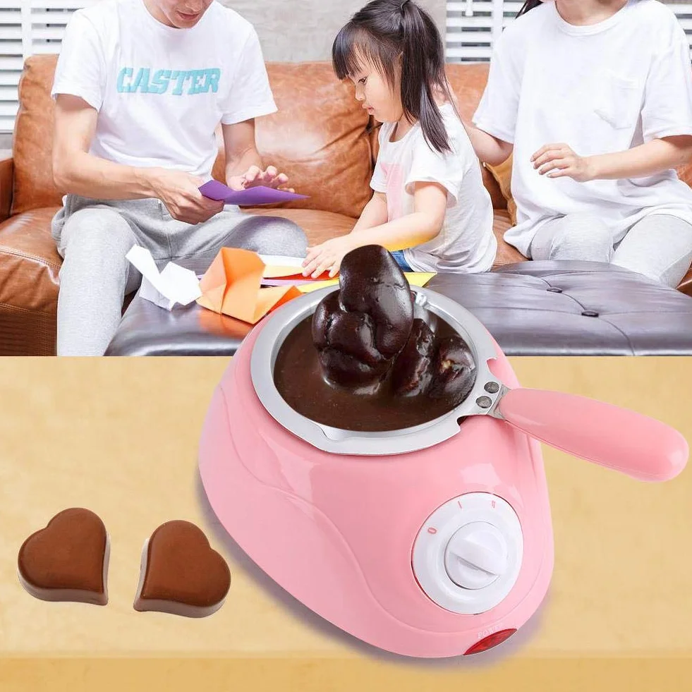 Strumento elettrico per fonduta di cioccolato con set stampi 2 livelli temperatura per torte biscotti cupcakes