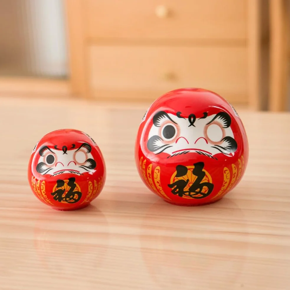 PRETYZOOM Ceramiczna Japońska Daruma Statua Fortuny Figurka Porcelanowa Miniatura