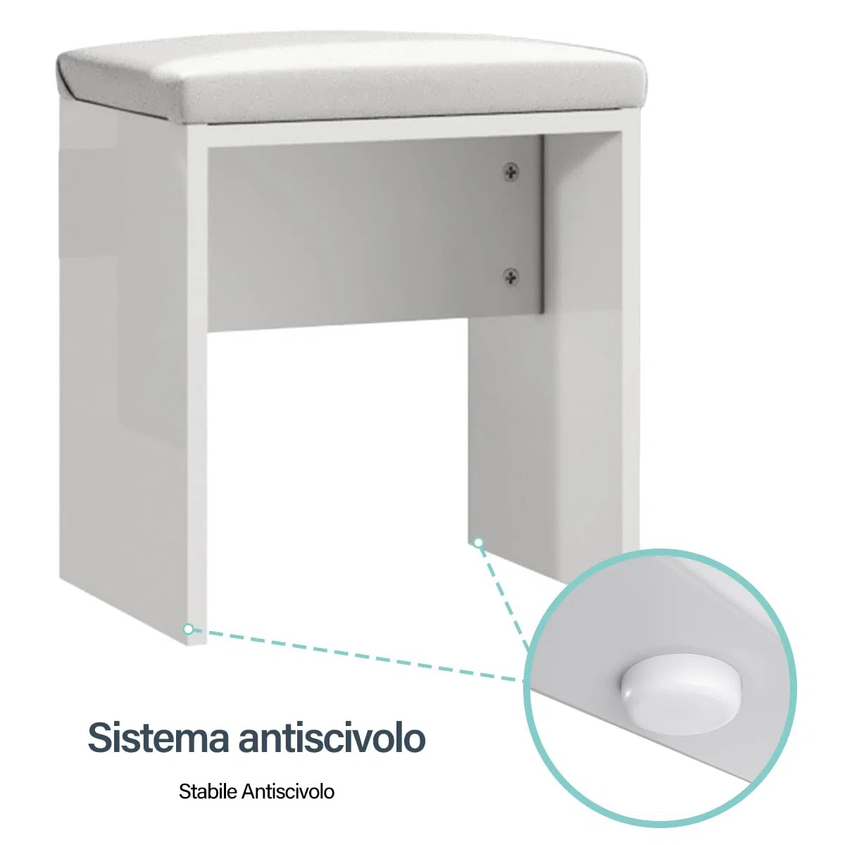 SONNI Toeletta Trucco con Luci, Tavolo da Trucco con Specchio e Sgabello,con Lampadine Luce a 3 Toni Luminosità Regolabile LED 108x40x140cm Bianco