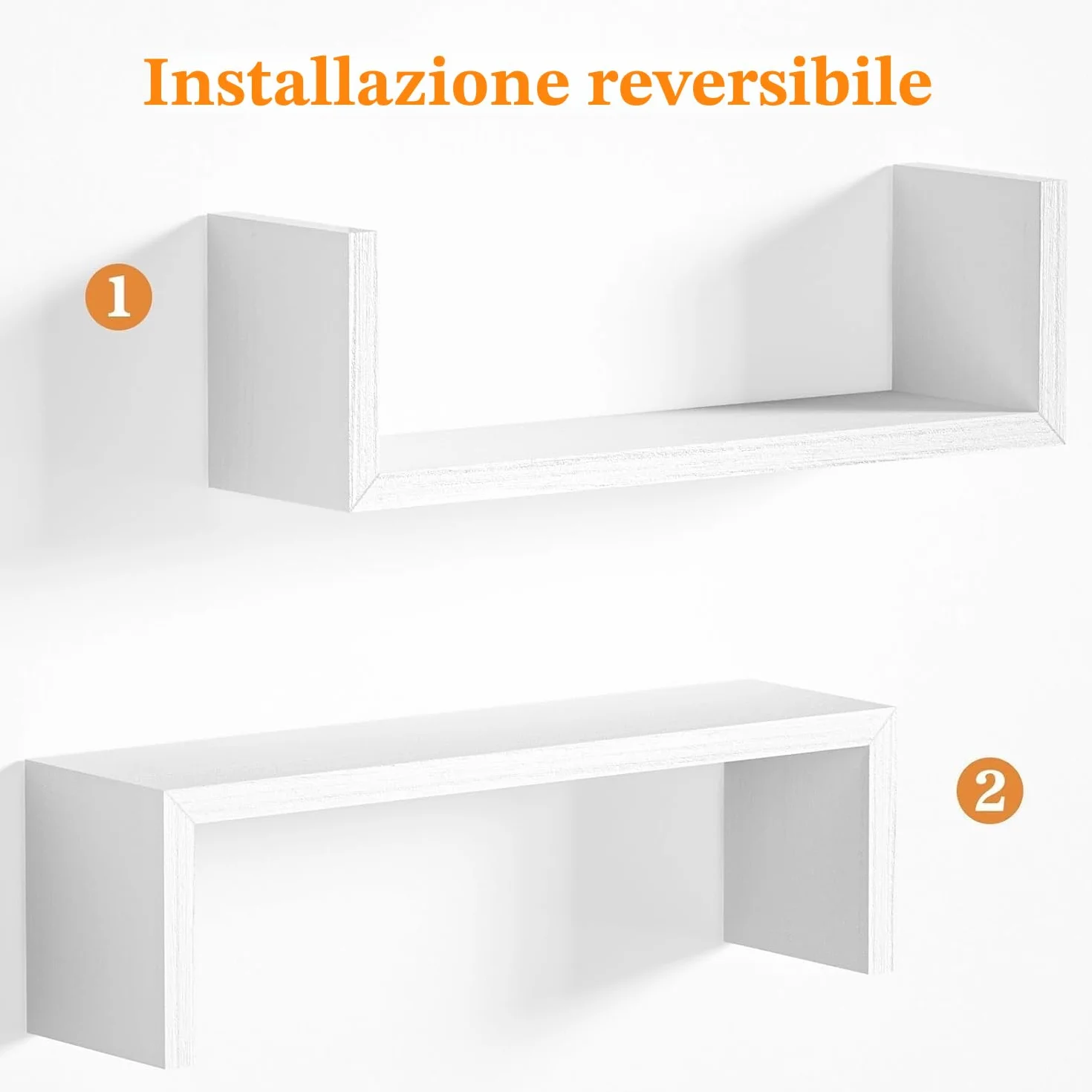 SRIWATANA mensole da muro ferroso 5 pezzi legno galleggianti design