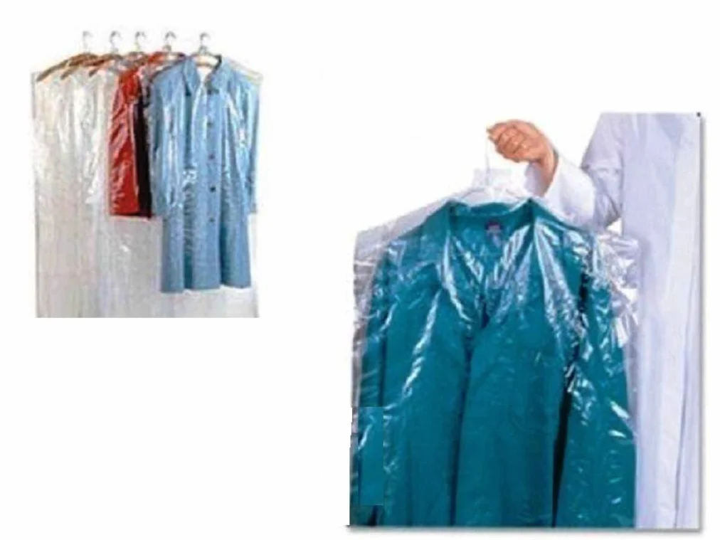 Copri Vestiti Lunghi 60x150 cm POLIETILENE 50 Pezzi Trasparente per Lavanderia