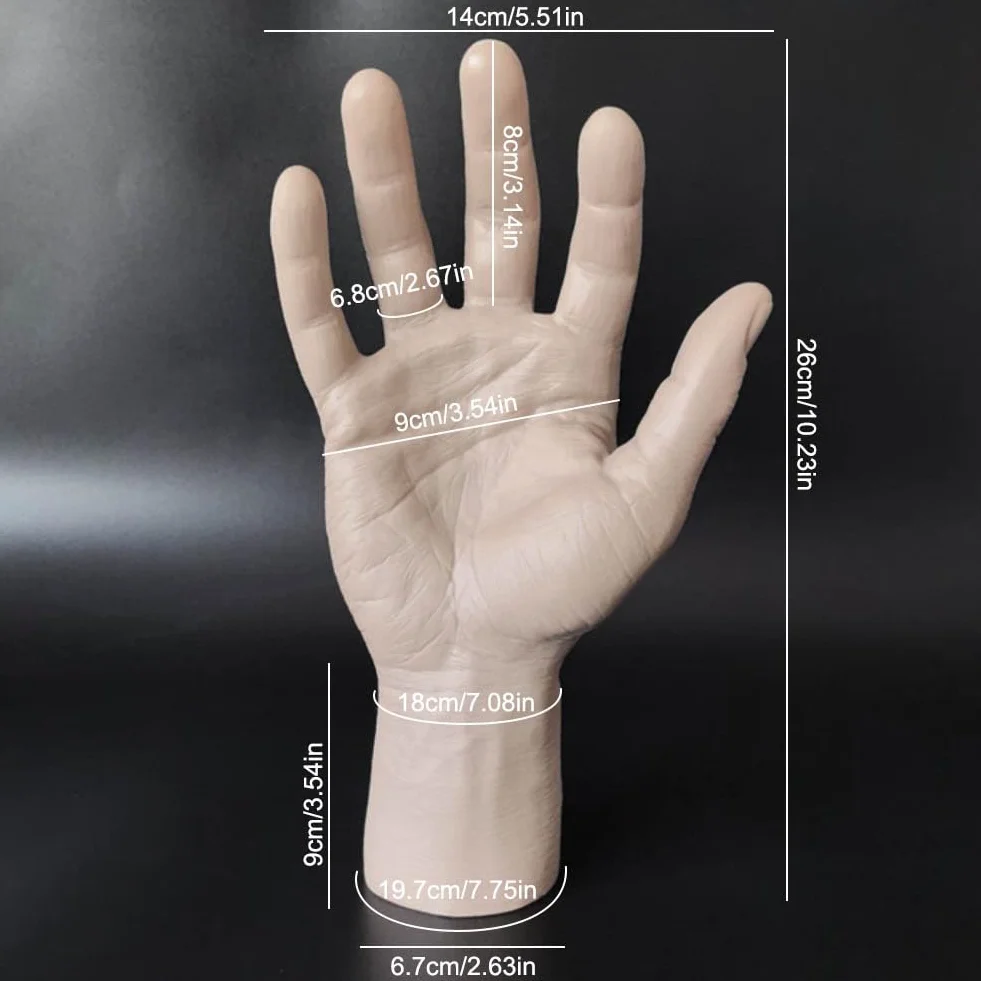 Manichino a Grandezza Naturale in PVC Realistico Mano Sinistra e Destra per Gioielli Guanti Display