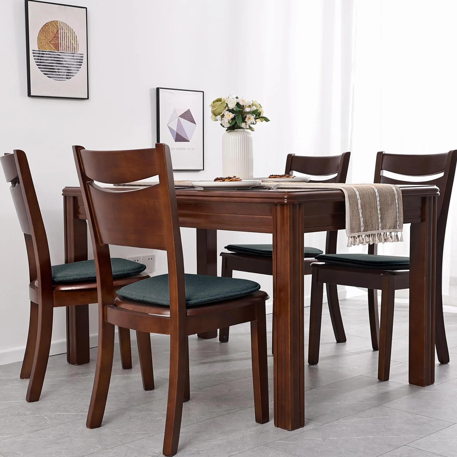 Cuscini Antiscivolo per Sedie 41x39 cm Set di 2 Nero