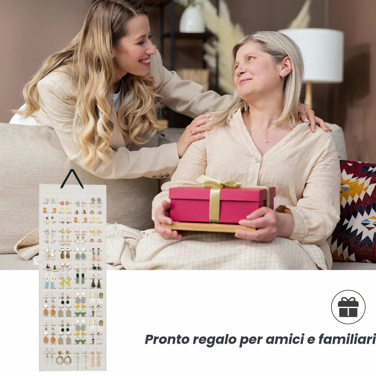 Lolalet Porta Orecchini Organizer 608 Fori Beige