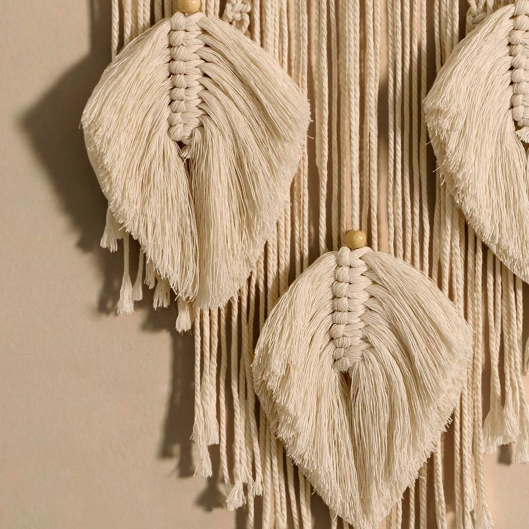 Acchiappasogni in macramè fatto a mano, decorazione da parete per camera da letto