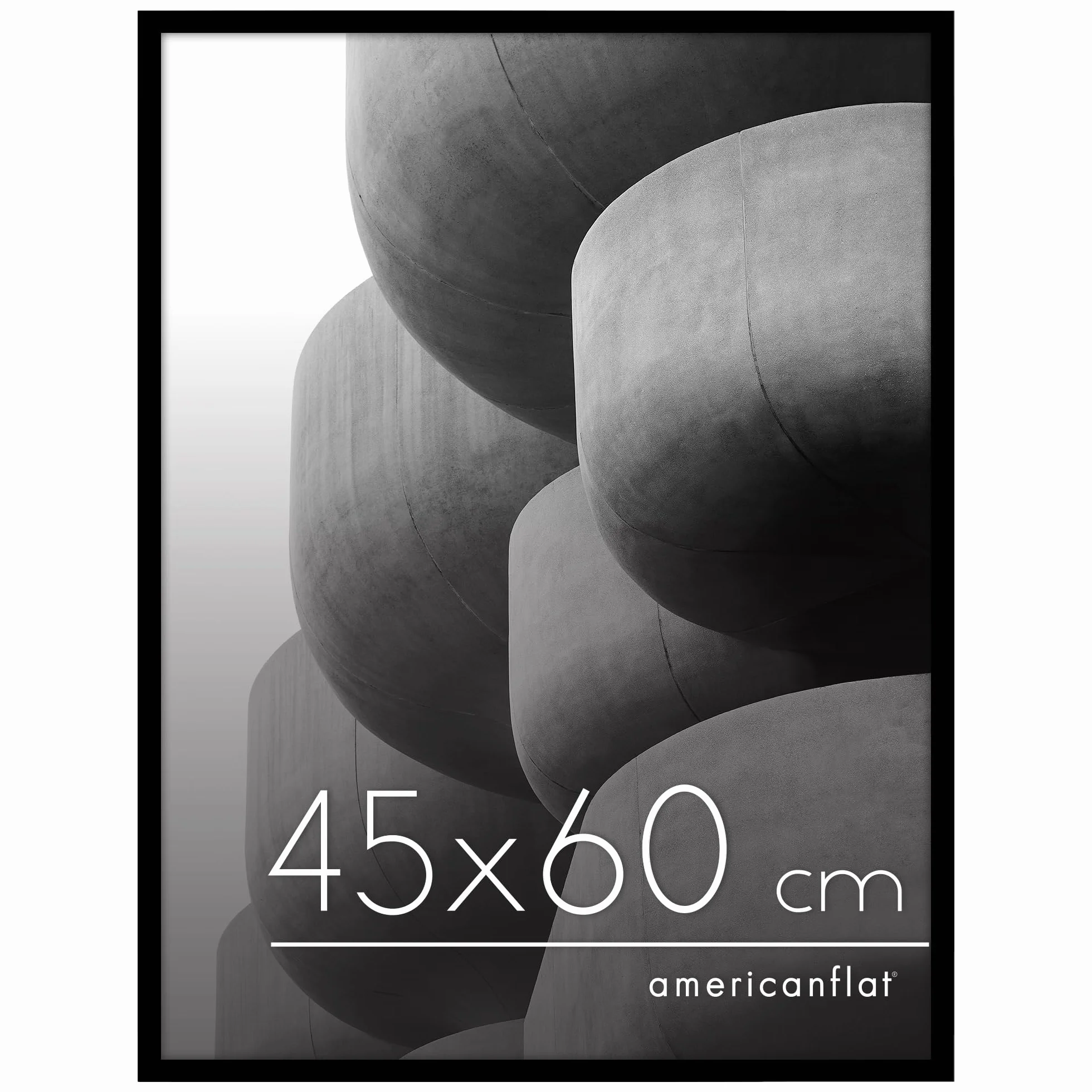 Americanflat Cornice Nera 45x60 cm Portafoto con Bordo Sottile e Ganci Seghettati