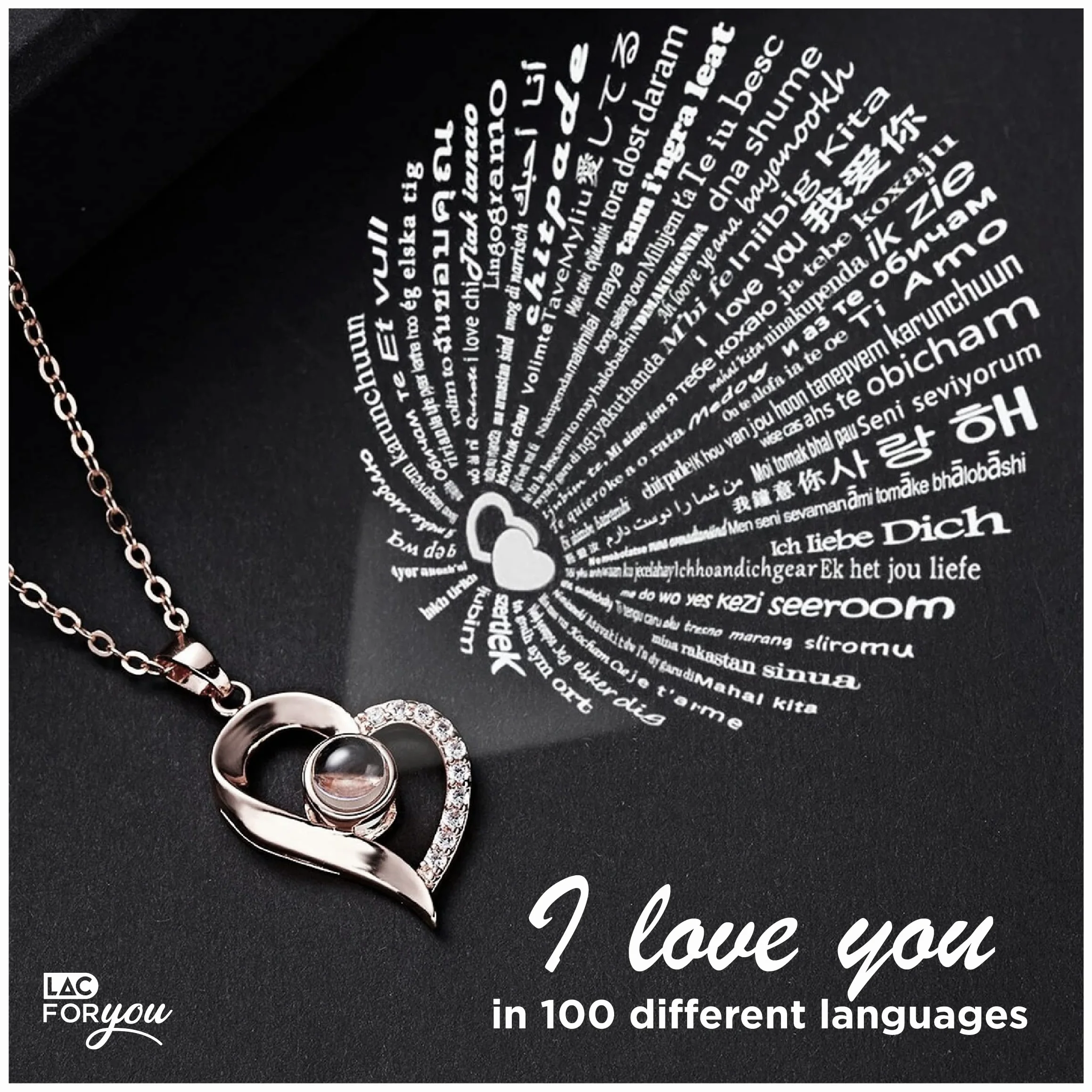 LAC FOR YOU Rosa Stabilizzata Vera Collana Idea Regalo Donna Compleanno Anniversario Rosa Eterna Mamma Fidanzata