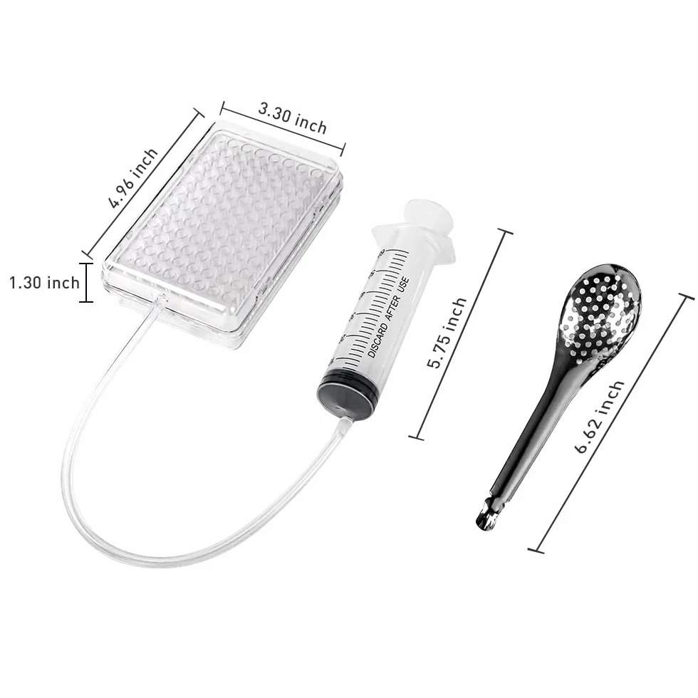DUEBEL Dispenser di caviale sferico con infusore e cucchiaio colino