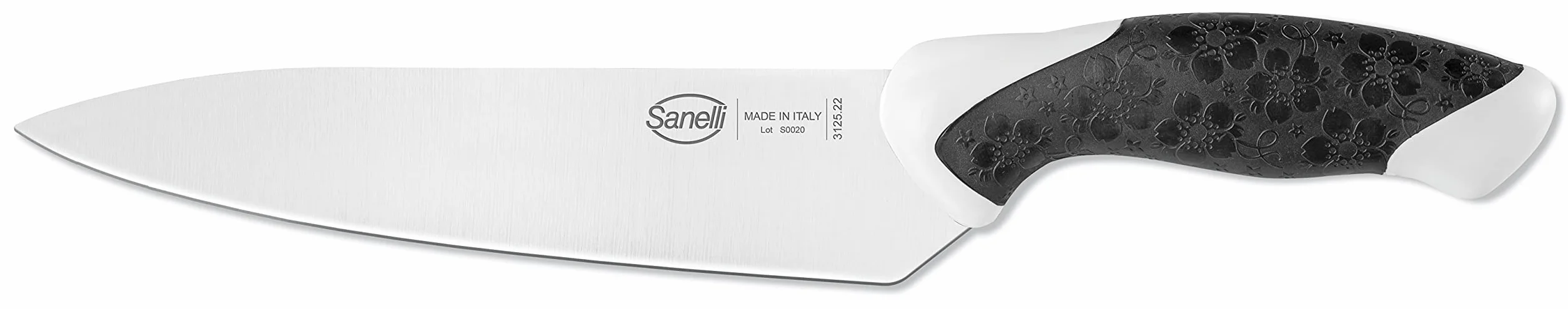 Sanelli Sakura Coltello Trinciante 22 cm., Acciaio Inossidabile, Nero/Bianco