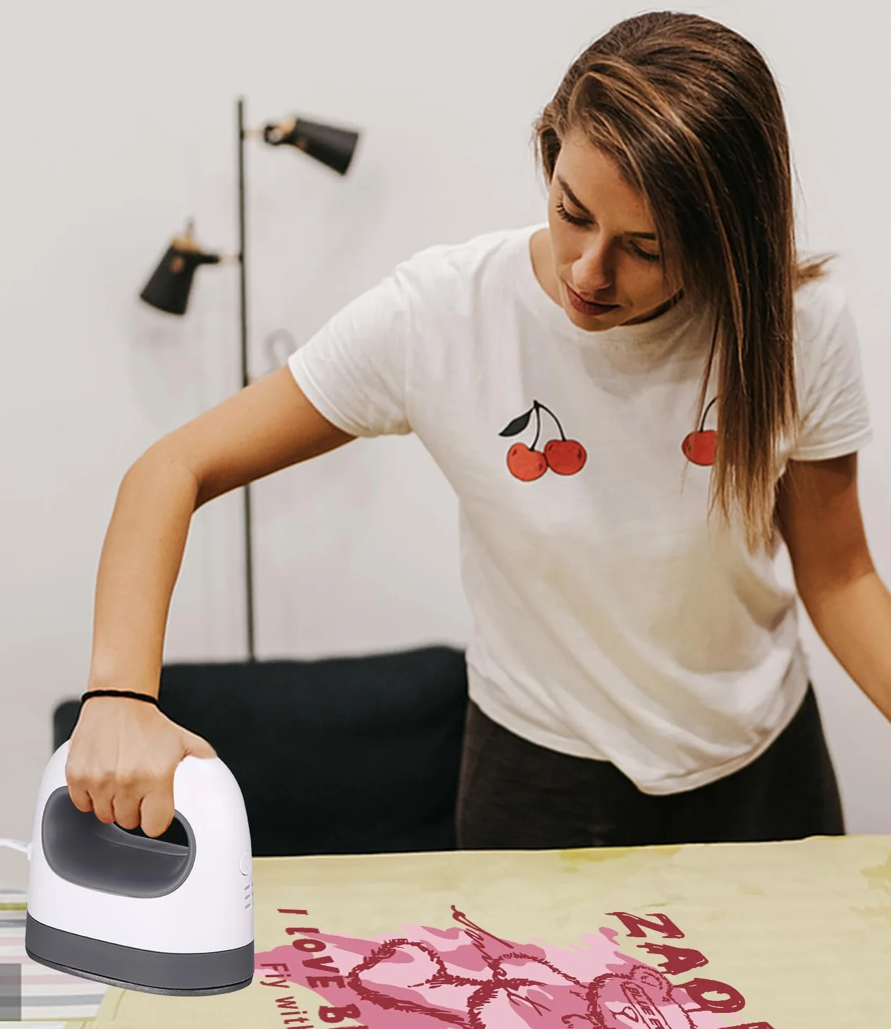 LEAZZLE Mini pressa termica a trasferimento con base isolata per T-shirt, scarpe, HTV
