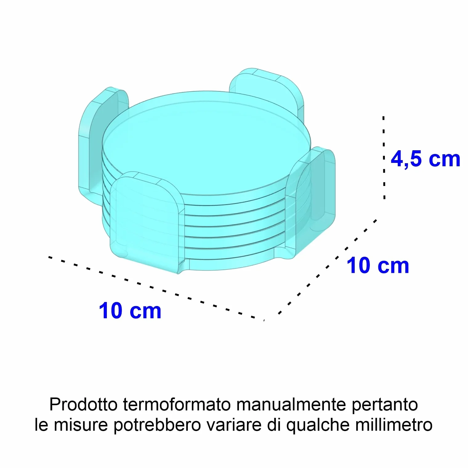 AGPLEX - Set sottobicchieri in vetro acrilico trasparente - Elegante set composto da 6 sottobicchieri e 1 sottobottiglia in acilico trasparente - Dischi da 85mm di diametro
