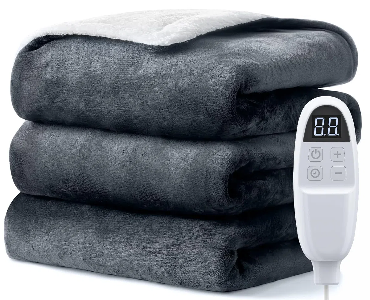 Coperta Elettrica Singola, Coperta Riscaldante Elettrica 130×180 cm, 6 Livelli di Calore, Auto spegnimento, Termocoperta con Protezione dal Surriscaldamento per Letto e Divano, Lavabile